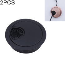 2 PCS Desk Computer Desktop Zinc Alloy Round Threading Box Hole Cover, Hole Diameter: 60mm (Matte Black)