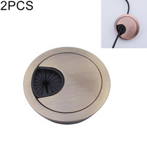 2 PCS Desk Computer Desktop Zinc Alloy Round Threading Box Hole Cover, Hole Diameter: 80mm (Green Bronze)