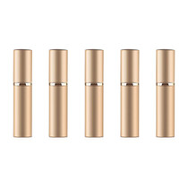 5 PCS Portable Mini Refillable Glass Perfume Fine Mist Atomizers with Metallic Exterior, 5ml(Gold)