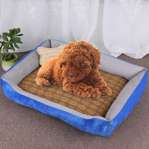 Dog Bone Pattern Big Soft Warm Kennel Pet Dog Cat Mat Blanket,with Rattan Mat Size: XXS, 453015cm (Light Grey)