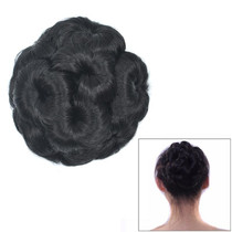 Wig Ball Head Flower Hairpin Hair Bag Wig Headband for Bride(Black)