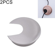 2 PCS Desk Computer Desktop Zinc Alloy Round Threading Box Hole Cover, Hole Diameter: 35mm (Brushed Steel)