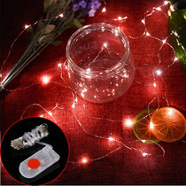 2m Silver Color Copper Wire String Light Festival Lamp / Decoration Light Strip, 20 LEDs SMD 0603 IP65 Waterproof CR2032 Button Batteries(Red Light)