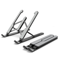 Laptop Stand Desktop Raise Bracket Cooling Base Lifting Holder Foldable (Black)