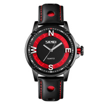 SKMEI 9211 Fashion Sports Stereo Dial Luminous Pointer Creative Watch Business Trend Men Quartz Watch(Red)