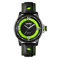 SKMEI 9211 Fashion Sports Stereo Dial Luminous Pointer Creative Watch Business Trend Men Quartz Watch(Green)