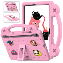 For Samsung Galaxy Tab S7 T870 Handle Kickstand Children EVA Shockproof Tablet Case(Pink)