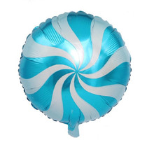 5 PCS Round Candy Lollipop Aluminum Film Balloon for Wedding Party Decoration, Size:45x45cm(Blue)