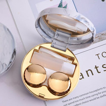 Marbling Plating Color Contact Lens Case Glasses Box(Gold)
