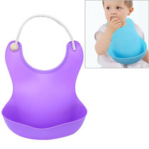 Baby Infant Toddler Waterproof Silicone Bib Infants Feeding Lunch Roll-up Apron(Purple)