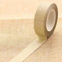Flash Washi Sticky Paper Tape Label DIY Decorative Tape, Length: 10m(Light Gold)
