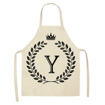 Creative Cotton Linen Sleeveless Letter Apron, Size:68x55cm(Y)