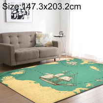 Retro Mat Flannel Velvet Carpet Play Basketball Game Mats Baby Crawling Bed Rugs, Size:147.3x203.2cm(Sailing)