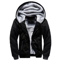 Winter Parka Men Plus Velvet Warm Windproof Coats Large Size Hooded Jackets, Size: 5XL(Black)