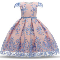 Girls European Style Bow-knot Mesh Tutu Dress Show Dress, Size:140cm(Pink)