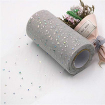 Tulle Roll 25 Yards 13cm Organza Laser Crafts Wedding Decoration Tulle Birthday Party Supplies(Silver Grey)