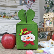Foldable Apple Gift Packaging Bag Creative Non-Woven Bag Christmas Decoration(Snowman)
