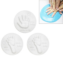 10 PCS Baby Care Air Dry Soft Clay Baby Hand and Foot Inkpad(White)