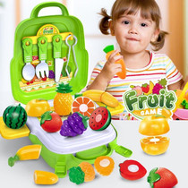 Educational Toys Children Simulation Pretend Play House Toys Kit Backpack(Vegetable and Fruit)