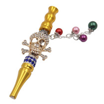 Metal Pipe Hookah Nozzle With Diamond Pendant(Skull)