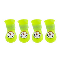 Pet Cartoon Silicone Rain Boots Waterproof Non-Slip Cold-Resistant Dog Shoes, Size: XXL(Yellow)