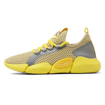 Spring Breathable Running Shoes Couple Models Student Casual Shoes Flying Woven Sports Shoes, Size: 39(Yellow)