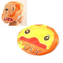 3 PCS Cute Cartoon Shower Bath Cap Saunas Lace Elastic Band Cap Hair Protective Cap(Yellow Duck)