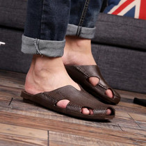 2 PCS Summer Outdoor Beach Sandals Men Wear-Resistant PVC Slippers, Size: 44(Bound Feet Brown)