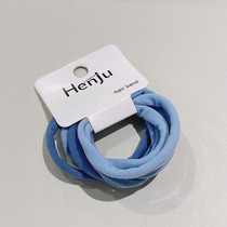 6pcs /Set Towel Circle Head Rope High Elasticity Without Sewing Hair Rubber Band(Blue)