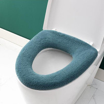 Universal Knitted Washable Toilet Pad Home Thickened Warm Toilet Cover, Style: Flat Blue