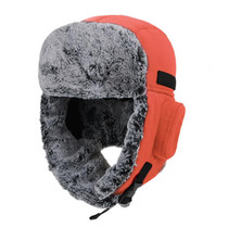 Winter Keep Warm Hat Outdoor Anti-Chilled Waterproof And Velvet Thickened Ski Hat, Size: L 58-60cm(Orange Red)