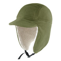 Winter Warm Windproof Hat Outdoor Protection Ears Thick Soft Eaves Duck Tongue Hat(Army Green)