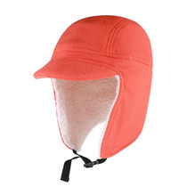 Winter Warm Windproof Hat Outdoor Protection Ears Thick Soft Eaves Duck Tongue Hat(Orange Red)