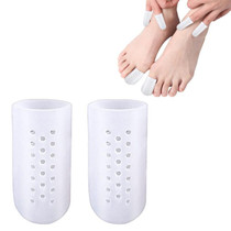 1pair Breathable Perforated Toe Protectors Anti Wear Sleeves, Size: L(Transparent)