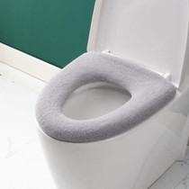 Universal Knitted Washable Toilet Pad Home Thickened Warm Toilet Cover, Style: Flat Gray