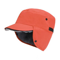 Winter Ear Protection Ski Hat Cold Prevention Windproof Hat Thicken Warm Peaked Hat, Size: L 58-60cm(Orange Red)