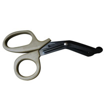 B-011 Outdoor Portable First Aid Canvas Elbow Scissors with Fine Teeth(Mud)