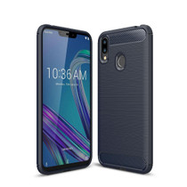 Brushed Texture Carbon Fiber Shockproof TPU Case for ASUS ZenFone Max (M2) (Navy Blue)