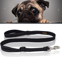 Pet Dogs Nylon Night Reflective Breathable Handheld Traction Lead Leash, Size: M, Adjustable Range: 2.5*(100-140cm)(Black)