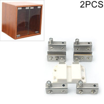 2 PCS Glass Clip Double Door Touching Exhibition Cabinet Hinge