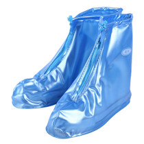 Fashion PVC Non-slip Waterproof Thick-soled Shoe Cover Size: XL(Blue)