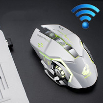FREEDOM-WOLF X8 2400 DPI 6 Keys 2.4G Wireless Charging Silent Luminous Gaming Mechanical Mouse(White)