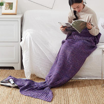 Mermaid Tail Blanket For Adult Super Soft Sleeping Knitted Blankets, Size:140 X70cm(Violet)