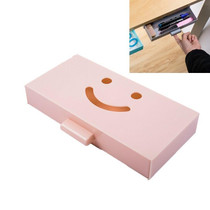 Hidden Drawer Storage Box Office Desk Bottom Paste Large Capacity Pen Case(Pink)