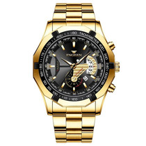 FNGEEN S001 Men Waterproof Watch Calendar Watch(Full Gold Black Surface)