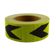 PVC Crystal Color Arrow Reflective Film Truck Honeycomb Guidelines Warning Tape Stickers 5cm x 25m(Green Black)