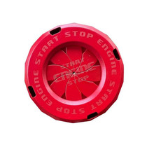 Car Motorcycle One-button Start Button Ignition Switch Rotating Protective Cover(Red)