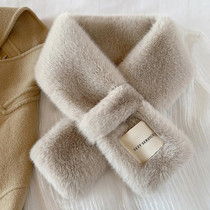 80cm Winter Thickened Warm Imitation Rabbit Fur Fake Collar(Beige)