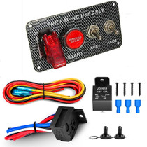 4 in 1 12V Car Racing Ignition Switch Panel with Switch & Engine Start Button & Relay Wiring Harness