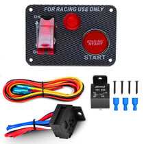 2 in 1 12V Car Racing Ignition Switch Panel with Switch & Engine Start Button & Relay Wiring Harness